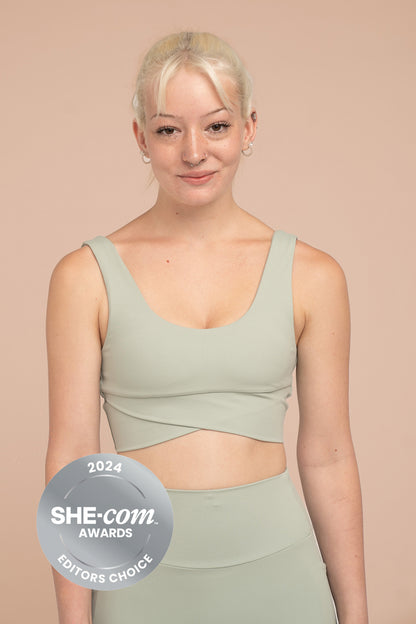 Ava Crossover / V Back Bra - Pistachio